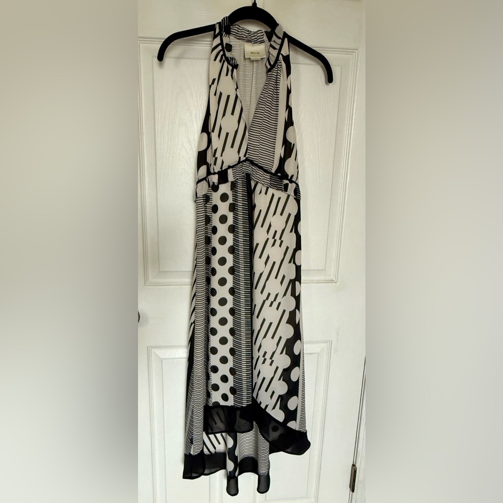 Maeve Anthropology Channeled Dot Dress